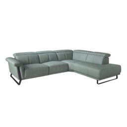 Angel Cerda Right Chaise Longue Relax Sofa In Turquoise Green Leather - thumbnail 1