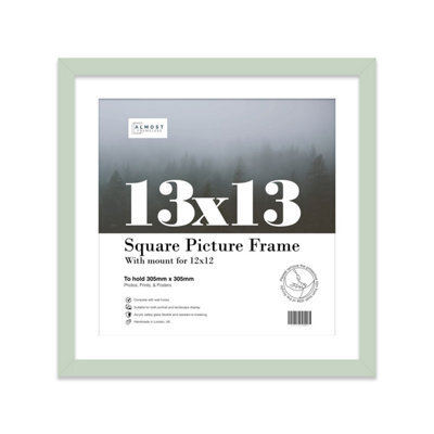 "13X13"" Mint Green Picture Frame - 13X13"" Square Frame With 12X12"" Mount For 13X13""/12X12"" Pictures Moderrn Style Thin Edge, 1 Pack" - image 1