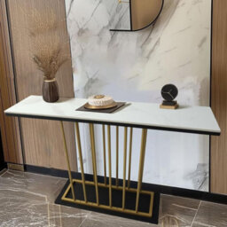 Hygrad Built to Survive Large Free Standing Sintered Stone With Metal Frame Console Sofa End Table Hallway Furniture Home 120Cm Wide - thumbnail 4