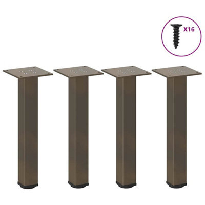 Berkfield Coffee Table Legs 4 Pcs Natural Steel 30-32 Cm Steel - image 1