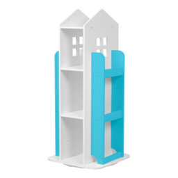 Living And Home Blue Freestanding Rotating House Shaped Kids' Bookshelf Children Bookcase - thumbnail 3