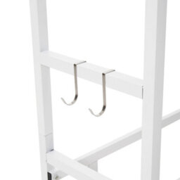 Living And Home Freestanding Above Washing Machine Storage Rack White Carbon Steel Laundry Organizer With Hooks - thumbnail 7
