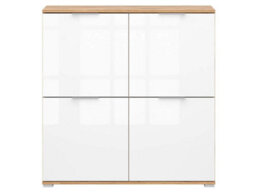 Arte Zele 104 Cm 4 Door Sideboard Oak Wotan White Gloss - thumbnail 3