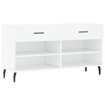 Berkfield Industrial Shoe Bench White 102X35X55 Cm Engineered Wood - image 1