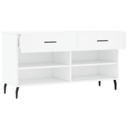 Berkfield Industrial Shoe Bench White 102X35X55 Cm Engineered Wood - thumbnail 5