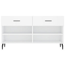 Berkfield Industrial Shoe Bench White 102X35X55 Cm Engineered Wood - thumbnail 6