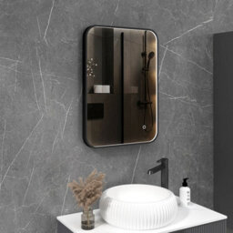 Royal Bathrooms Luxor 500 X 700mm Bathroom Mirror Led Within Frame Matt Black Wall Mounted Horizontal/vertical Frontlit Anti-Fog - thumbnail 5