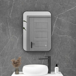 Royal Bathrooms Luxor 500 X 700mm Bathroom Mirror Led Within Frame Matt Black Wall Mounted Horizontal/vertical Frontlit Anti-Fog - thumbnail 3