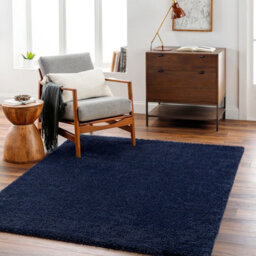 Livabliss Cloudy Shaggy-Solid Color Dark Blue Plush Soft Pile Living Bedroom Rug 160 X 213 Cm Easy Care, Non Shedding - thumbnail 7