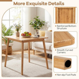 Square Bamboo Dining Table 2-4 Persons - thumbnail 3