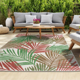 Homeart Outdoor Indoor Rug, Easy Clean, Uv Weather Resistant Rug For Patio, Gardenpalm Mix, Colour,200X290Cm - thumbnail 1