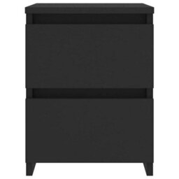 Vidaxl Bedside Cabinets 2 Pcs Black 30X30X40 Cm Engineered Wood - thumbnail 5