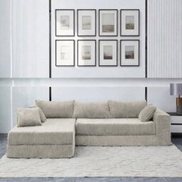 Groundlevel Camden Sectional Velvet Sofa And Optional Footstall - thumbnail 3