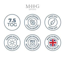 MHG Living 7.5 Tog Summer Duvet - Lightweight Striped Microfibre Duvet, Breathable & Hypoallergenic - thumbnail 8