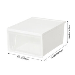 Living And Home White 3 Pcs Stackable Plastic Shoe Storage Box - thumbnail 6