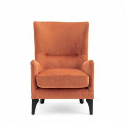 Velvet Orange Segovia Accent Wingback Chair - thumbnail 2