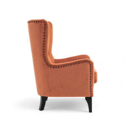 Velvet Orange Segovia Accent Wingback Chair - thumbnail 5