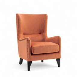 Velvet Orange Segovia Accent Wingback Chair - thumbnail 4