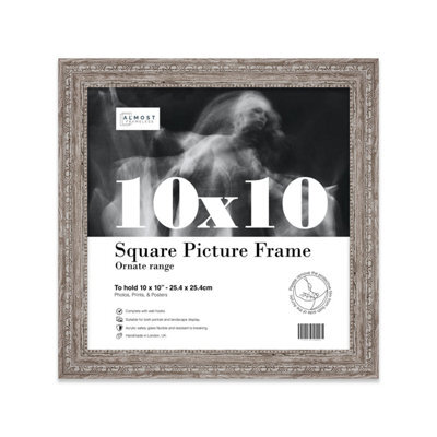 10X10 Walnut Ornate Picture Frame (25.4 X 25.4Cm) Poster, Photo, Artwork, Gallery Wall Or Print - image 1