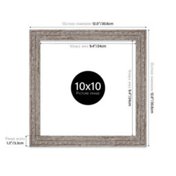 10X10 Walnut Ornate Picture Frame (25.4 X 25.4Cm) Poster, Photo, Artwork, Gallery Wall Or Print - thumbnail 2