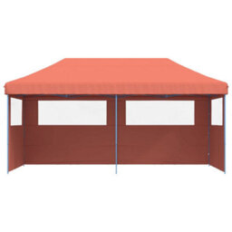 Walplus Foldable Party Tent Garden Gazebo Canopy Pop-Up With 3 Sidewalls Terracotta - thumbnail 3