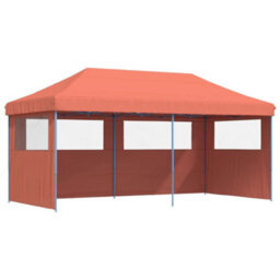 Walplus Foldable Party Tent Garden Gazebo Canopy Pop-Up With 3 Sidewalls Terracotta - thumbnail 2