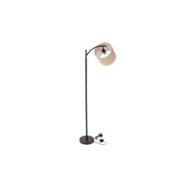 Oypla Black Floor Standing Lamp Reading Light With Linen Fabric Lampshade - thumbnail 7