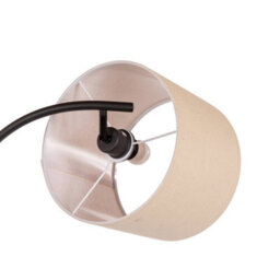 Oypla Black Floor Standing Lamp Reading Light With Linen Fabric Lampshade - thumbnail 4