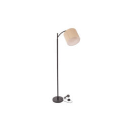 Oypla Black Floor Standing Lamp Reading Light With Linen Fabric Lampshade - thumbnail 6