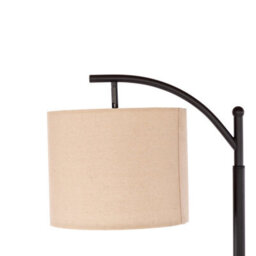 Oypla Black Floor Standing Lamp Reading Light With Linen Fabric Lampshade - thumbnail 8