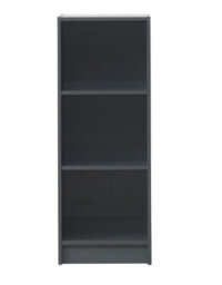 Timber Art Design 3 Tier Medium Narrow Bookcase Shelving Unit Living Room Office Bedroom Dark Grey - thumbnail 3