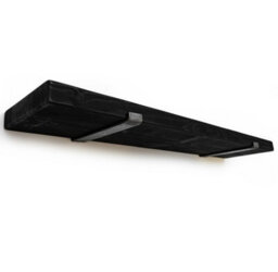 Toolty Rustic Handmade Wall Shelf, Wall Mounted, 160Cm X 22.5Cm Up Design, Black Ash, Handcrafted Vintage Style - thumbnail 2