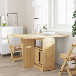 Berkfield Butterfly Dining Table Foldable Corona Wax Brown Solid Wood Pine - thumbnail 3