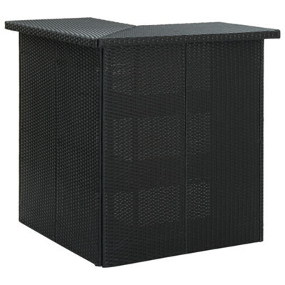 Vidaxl Corner Bar Table Black 100X50X105 Cm Poly Rattan - image 1