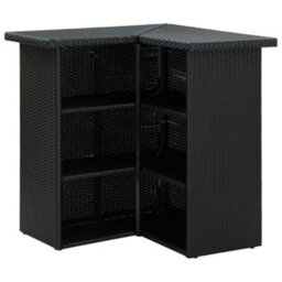 Vidaxl Corner Bar Table Black 100X50X105 Cm Poly Rattan - thumbnail 4