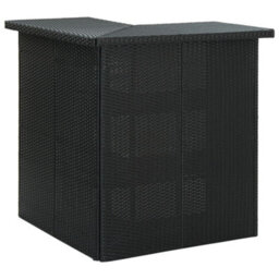 Vidaxl Corner Bar Table Black 100X50X105 Cm Poly Rattan - thumbnail 1