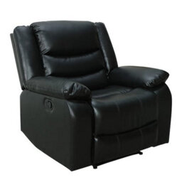 Furniture in Fashion Sorreno Bonded Leather Recliner 1 Seater Sofa In Black - thumbnail 4