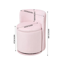 Living And Home Pink Swivel Upholstered Dressing Table Vanity Chair With Storage Space - thumbnail 6