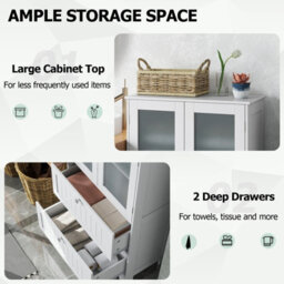 Gainoom Floor Cabinet Freestanding Bathroom Storage Cabinet W/ 3-Level Adjustable Shelf - thumbnail 6