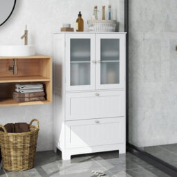 Gainoom Floor Cabinet Freestanding Bathroom Storage Cabinet W/ 3-Level Adjustable Shelf - thumbnail 3