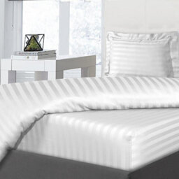Smart Living Hotel Quality 100% Cotton Satin Stripe Warm Cosy Breathable Super Soft 32Cm Extra Deep Bedsheet Or Pillowcase Pair - thumbnail 1