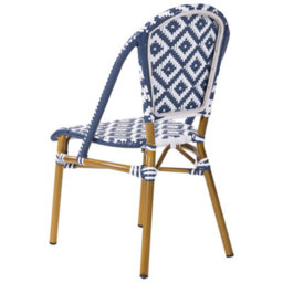 Beliani Set Of 4 Garden Chairs Rifreddo Pe Rattan Blue - thumbnail 7