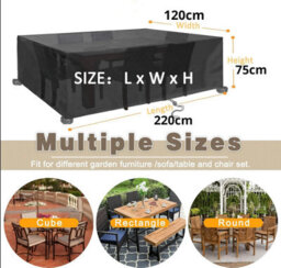 (220 120 75Cm) Garden Furniture Cover, Waterproof Table And Chair Protective Cover For - thumbnail 2