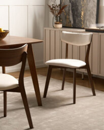 Beliani Set Of 2 Dining Chairs Yuma Wood Off-White/ Brown - thumbnail 2