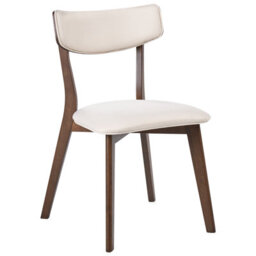 Beliani Set Of 2 Dining Chairs Yuma Wood Off-White/ Brown - thumbnail 4