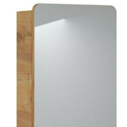Impact Furniture Bathroom Mirror Cabinet Mirrored Unit 400mm Wall Hung Narrow Slim Storage Oak Effect Aruba - thumbnail 4