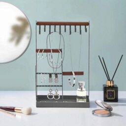 Necklace Jewellery Stand Holder Wooden Ring Keys Organizer Tabletop Storage Tray - thumbnail 4