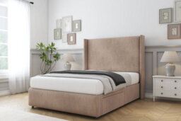 "Sloomy Stratford Mink Naples Divan Bed Set No Drawers With 54"" Wingback & 12"" Footboard 4' Small Double" - thumbnail 2