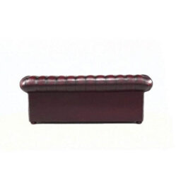 Chesterfield 3 Seater Antique Oxblood Red Real Leather Tufted Buttoned Sofa In Classic Style - thumbnail 8