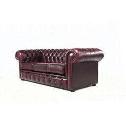 Chesterfield 3 Seater Antique Oxblood Red Real Leather Tufted Buttoned Sofa In Classic Style - thumbnail 4
